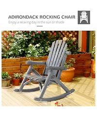 Outsunny Outdoor Adirondack Style Wooden Rocking Chair, Small,