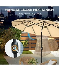 Outsunny 9.7' Double-sided Patio Umbrella Tilt Outdoor Umbrella