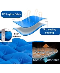 Naturehike Inflatable Double Camping Sleeping Pad,Ultralight Durable 2.55" Thickness Camping Mattress,Compact Air Mat for Hiking,Traveling,Outdoo