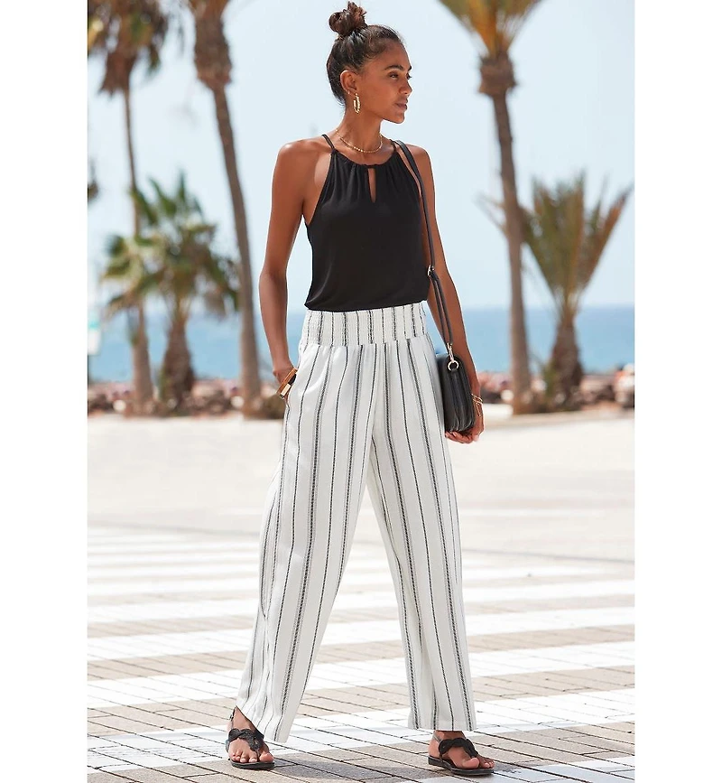Lascana Women's Striped Wide Leg Pants