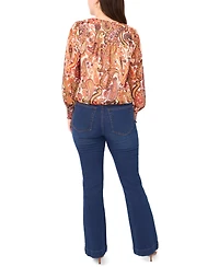 Sam & Jess Women's Smocked Waist V-Neck Woven Top