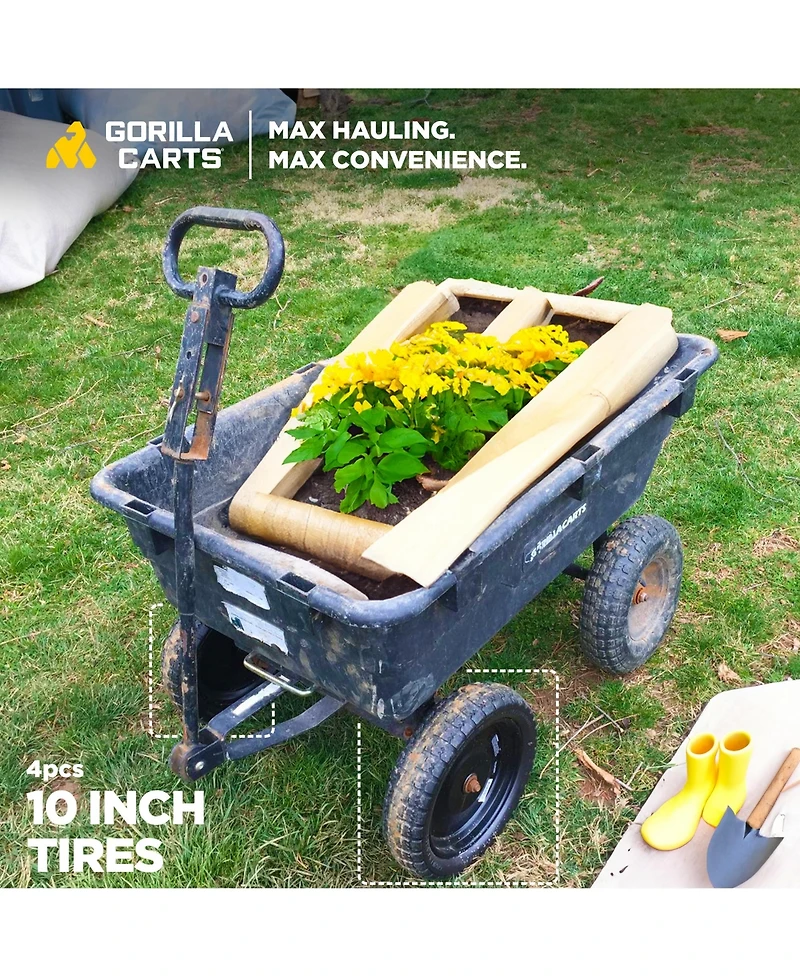 Gorilla Carts Gct-10NF 10 Inch No Flat Replacement Tire for Utility Cart, 4 Pack