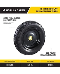 Gorilla Carts Gct-10NF 10 Inch No Flat Replacement Tire for Utility Cart, 2 Pack
