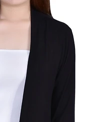Ny Collection Petite 3/4 Sleeve Solid Cardigan Sweater