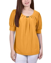 Ny Collection Petite Short Sleeve Balloon Top