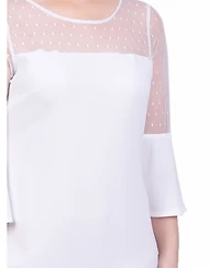 Ny Collection Petite Illusion Neck Scuba Dress