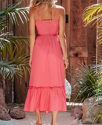 Cupshe Women's Summer Flame Coral Maxi Beach Dress