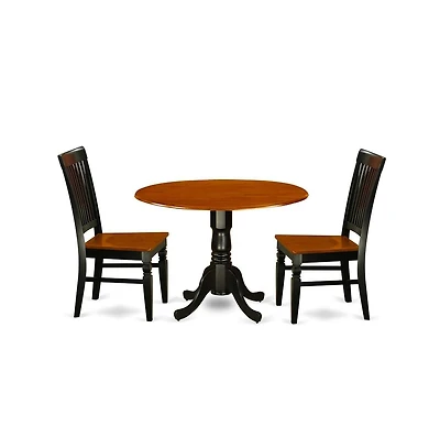 East West Furniture Dining Room Set Black & Cherry