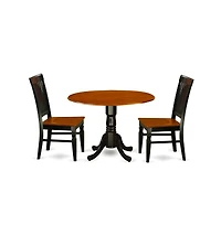 East West Furniture Dining Room Set Black & Cherry
