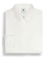 Men's Regular Fit Non-Iron Polo Button-Down Collar Solid Pinpoint Dress Shirt
