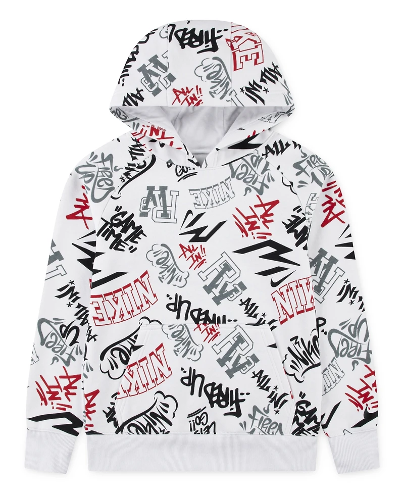 Nike 3BRAND by Russell Wilson Big Girls Graffiti-Printed Cropped Hoodie