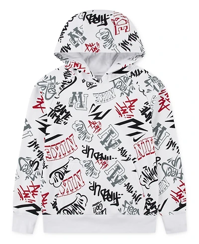 Nike 3BRAND by Russell Wilson Big Girls Graffiti-Printed Cropped Hoodie