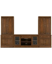 Furniture Amren 65" Wood 2 Door Console with Hutches and Bases Drawers Fireplace Insert
