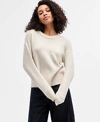 Freshman Juniors' Drop-Shoulder Long-Sleeve Sweater