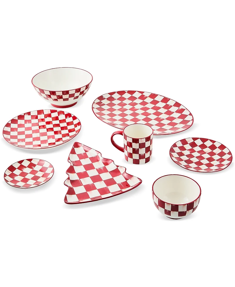 MacKenzie-Childs Cherry Check Dinner Plates, Set of 4