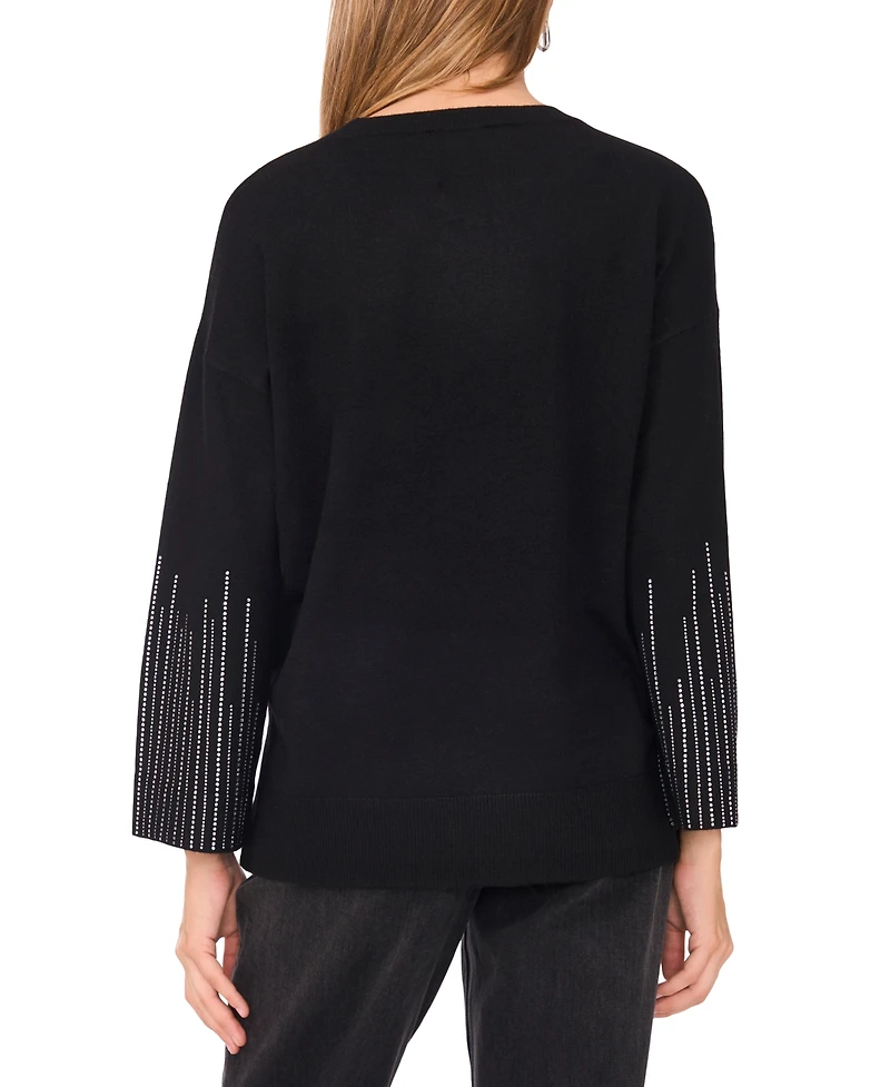Sam & Jess Women's Rhinestone Long Sleeve Sweater