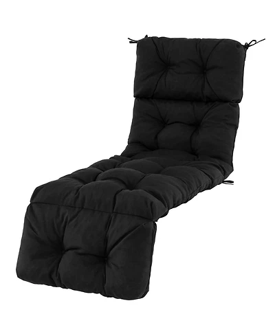 Gymax 73'' Lounge Chaise Cushion Padded Recliner