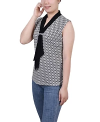 Ny Collection Petite Sleeveless Scarf Top