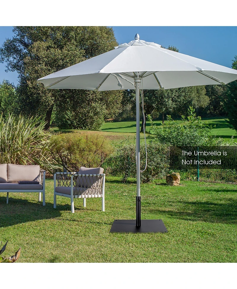 Costway 25'' Square Patio Umbrella Base Weighted 42 Lbs Outdoor Market Stand Footpads