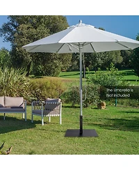 Costway 25'' Square Patio Umbrella Base Weighted 42 Lbs Outdoor Market Stand Footpads