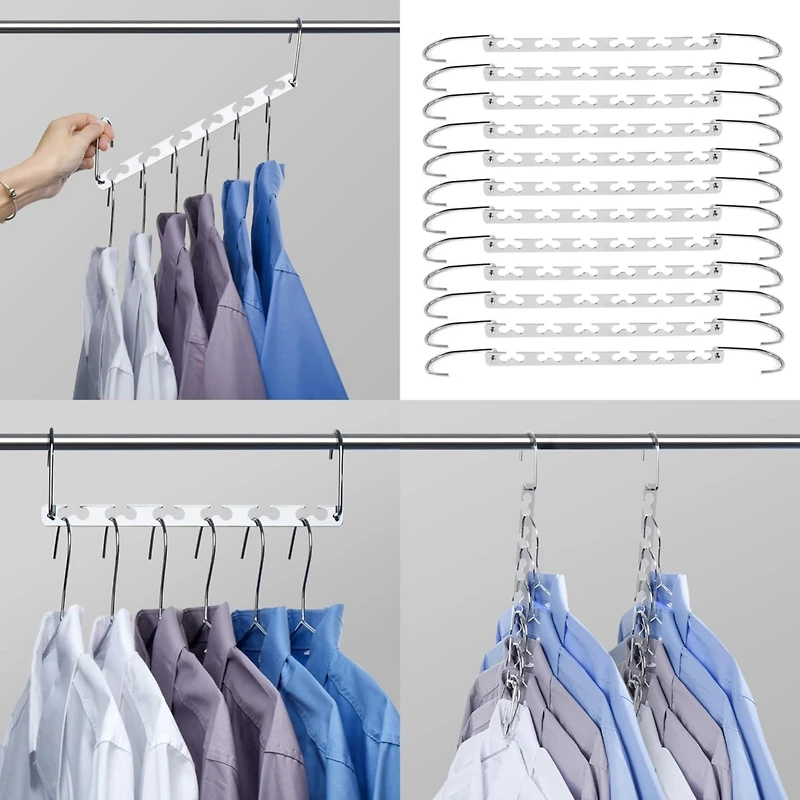Magic Hangers Space Saving Clothing Organizer Metal 12 Pack
