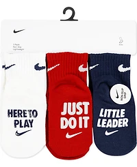 Nike Baby Kids 3-Pack Verbiage Gripper Socks