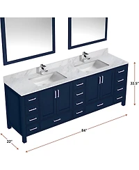 Vanirror 72 Inch Double Bathroom Vanity Cabinet in Navy Blue – Big Sur Style, 22 Inch Depth, No Countertop Included