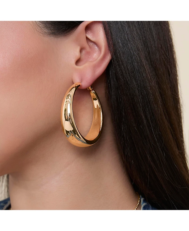 Jessica Simpson Polished Chunky Gold-Tone Hoop Earrings