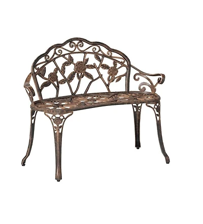 Slickblue Metal Finish Garden Bench with Backrest for Comfortable Outdoor Seating