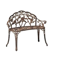 Slickblue Metal Finish Garden Bench with Backrest for Comfortable Outdoor Seating