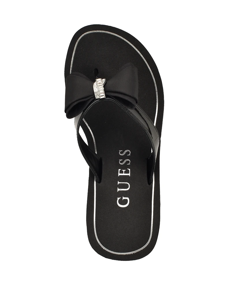 Guess Women's Stazie Embellished High Wedge Eva Sandals
