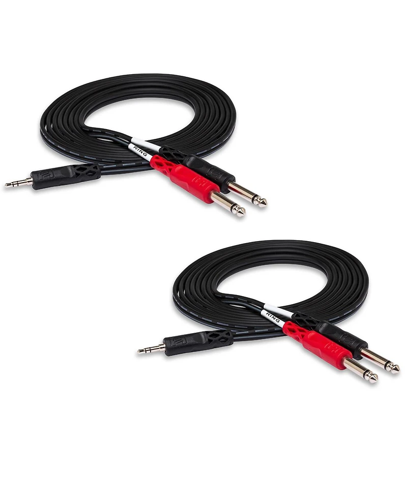 Hosa Technology Hosa Technology 2x 10' Stereo 3.5mm Mini Male to Two Mono 1/4in Phone Plugs, Breakout Y-Cable