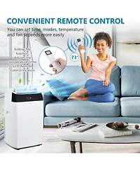 gaomon 14,000 Btu Portable Air Conditioner - Quiet 3-in-1 Ac, 3 Cooling Speeds, Auto Swing, Remote Control, Installation Kits, 24-Hour Timer