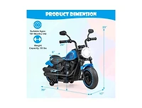 Akiudex 6V Kids Ride-On Motorcycle with Training Wheels and Music