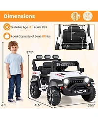 Akiudex 12V Kids Ride-On Truck with Remote Control and Usb Port