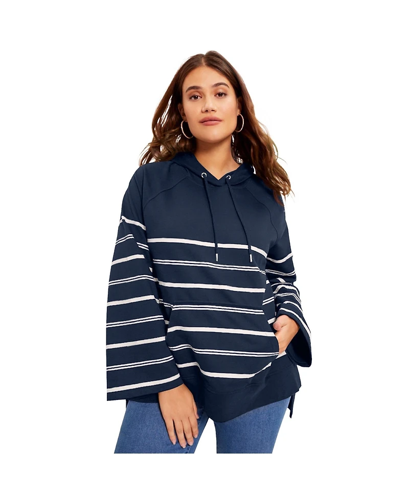 June + Vie Women's June + Vie June + Vie Bell-Sleeve French Terry Sweatshirt