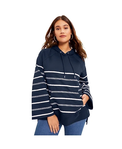 June + Vie Women's June + Vie June + Vie Bell-Sleeve French Terry Sweatshirt