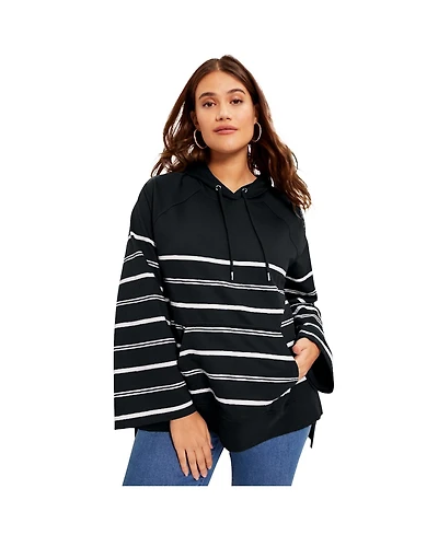 June + Vie Women's Bell-Sleeve French Terry Sweatshirt