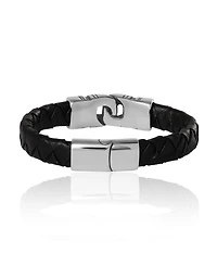 Lucky Brand Black Woven Leather Bracelet