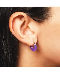 The Lovery Lavender Jade Hoop Earrings 14K Gold