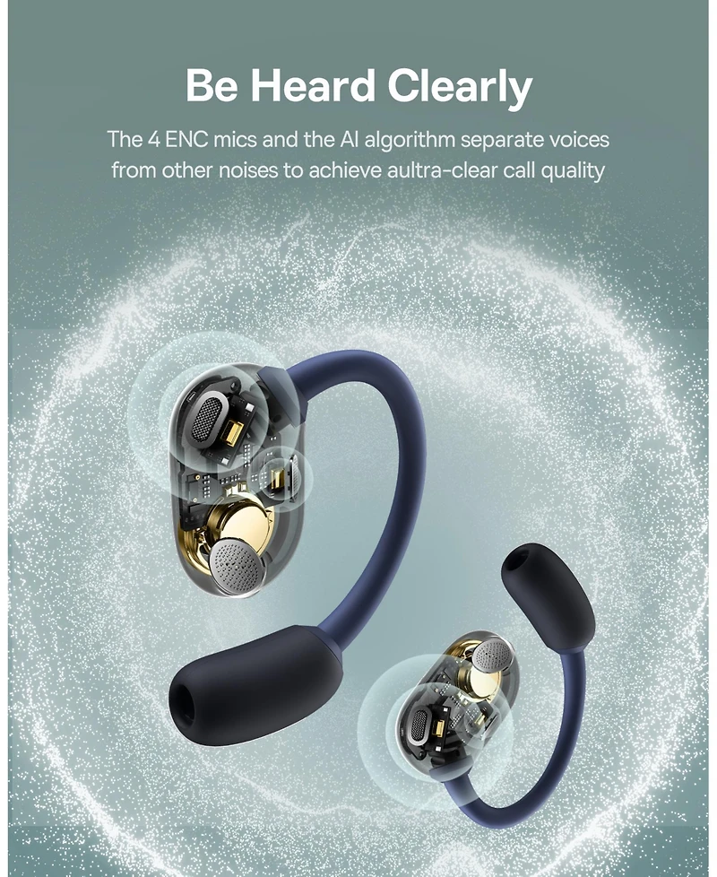 Baseus Open Ear Headphones Wireless Earbuds Bluetooth 5.3 Sport Earphones Open-Ear Earbuds