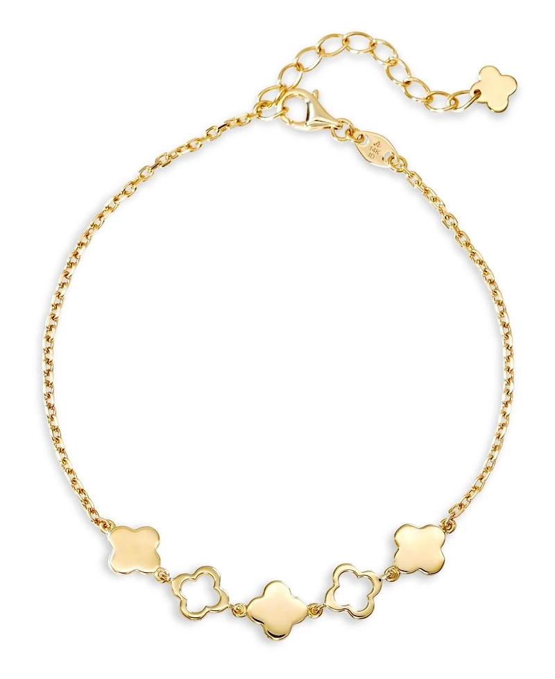 Devata Clover Chain Bracelet in 14K Gold, 6.5 in adj to 7.5 in