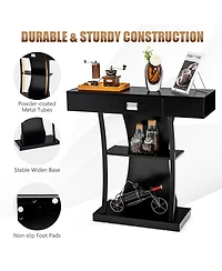 Console Table with Drawer and 2-Tier Shelves for Entryway Living Room