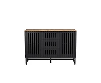 Casainc Storage Cabinet with Slatted Grille Striped 3 Drawer and 4 Shelves