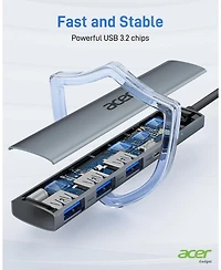 Acer Usb-c Hub 10Gbps, Usb 3.2 Gen 2 Adapter with 3 Usb-a & 1 Usb-c Ports
