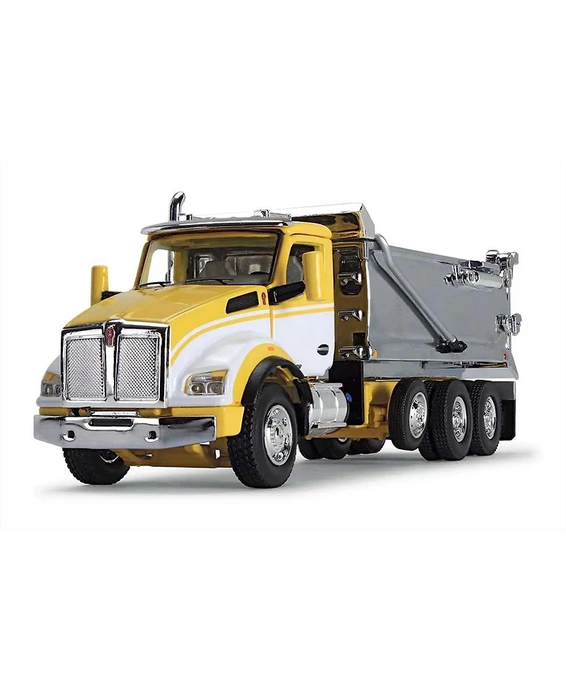 First Gear Dcp 1/64 Yellow, White & Chrome Kenworth T880 Rogue Dump