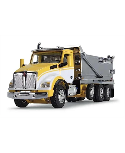 First Gear Dcp 1/64 Yellow, White & Chrome Kenworth T880 Rogue Dump