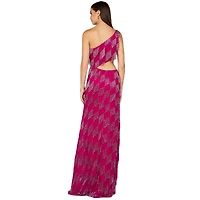 Lara Women's One Shoulder Fringe Gown
