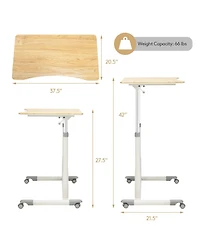 Mecale Height Adjustable Computer Desk Sit to Stand Rolling Notebook Table