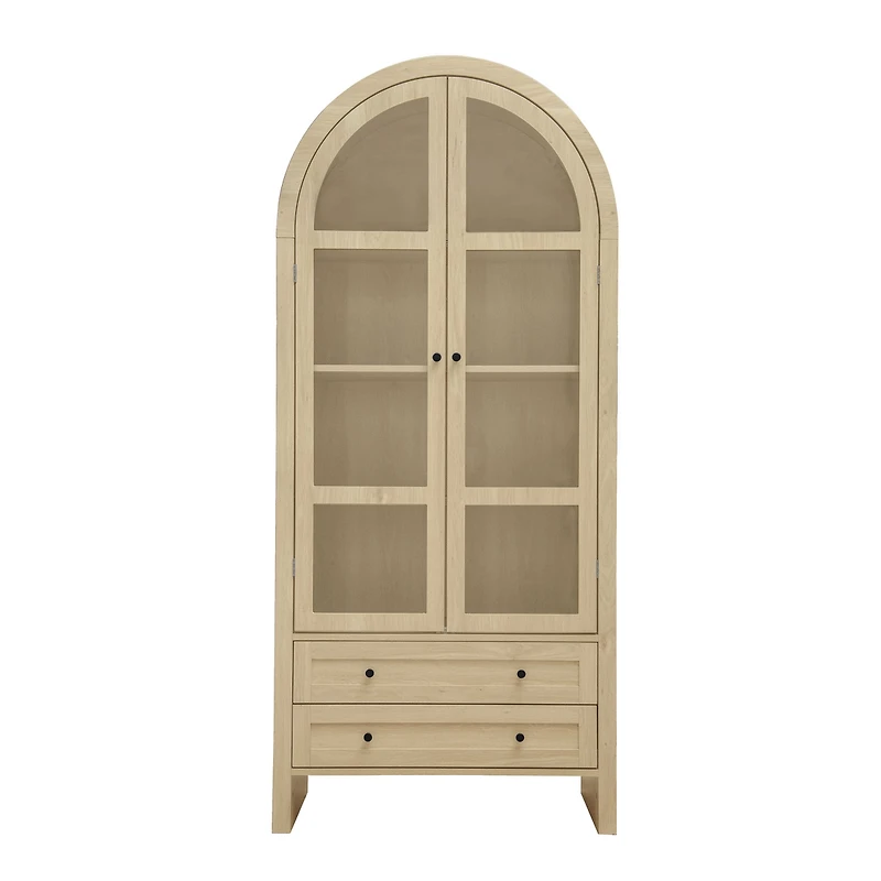Casainc 70" Tall Arched Pantry Cabinet with Adjustable Shelves for Kitchen or Living Room